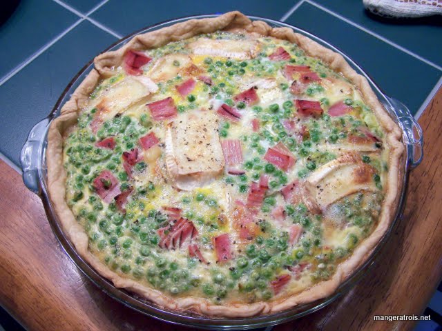 Brie, Peas, Ham Quiche