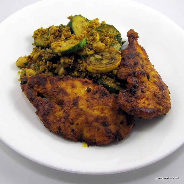 Quinoa with Squash, Garbanzo Beans, and Cumin