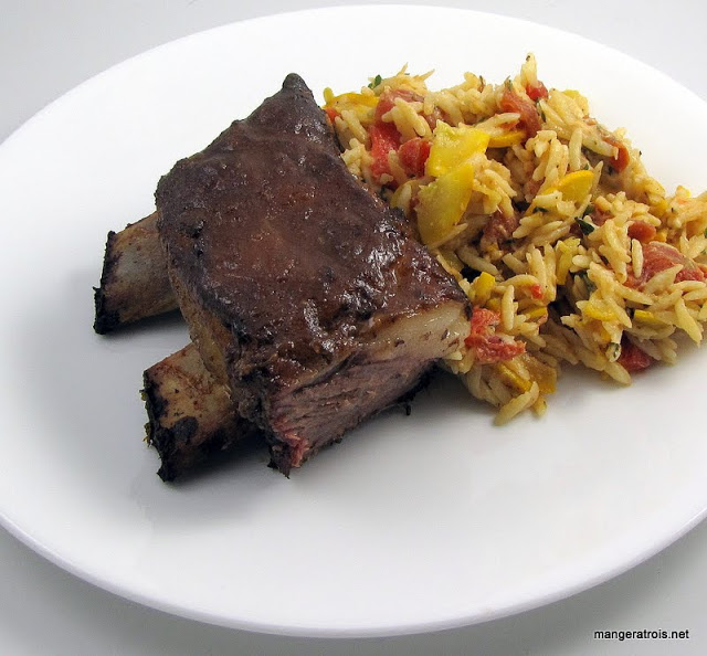 Grill-Roasted Beef Short Ribs with Mustard Glaze