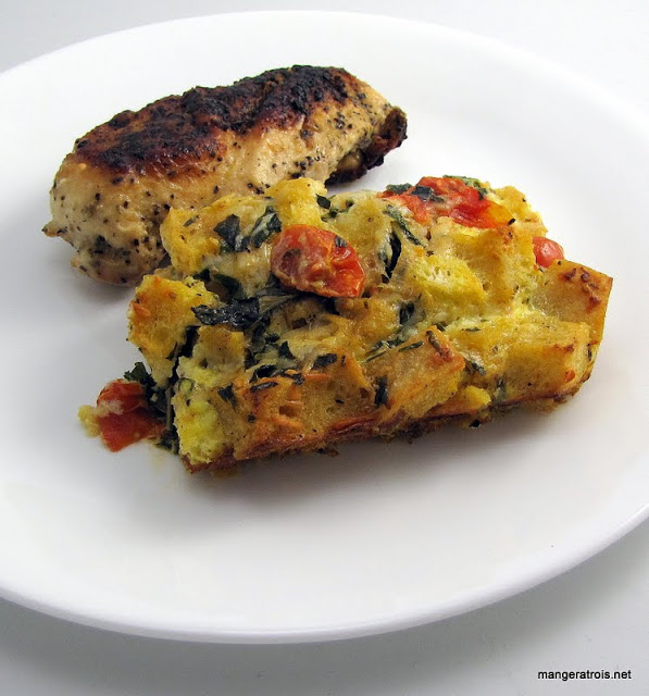 Tomato Basil Bread Pudding