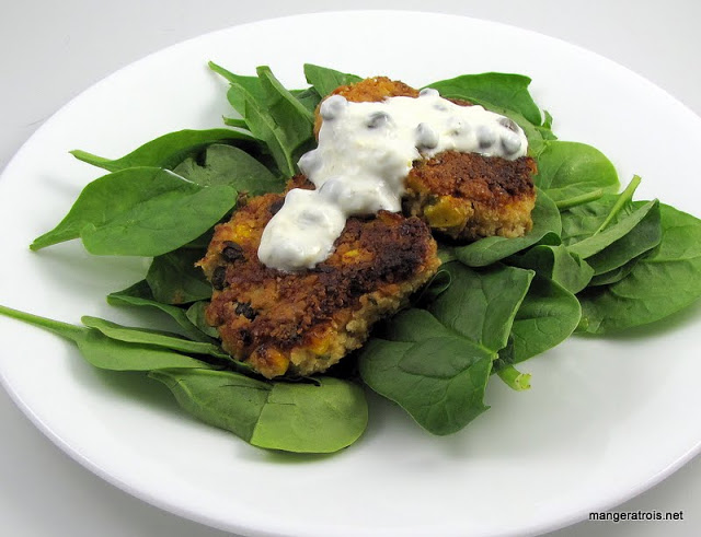 Salmon Cakes with Lemon-Caper Yogurt Sauce